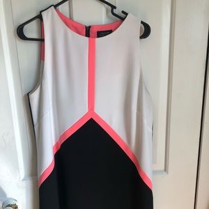 Tahari size 12 straight color block dress